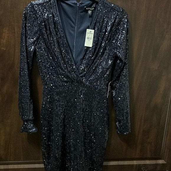 Express navy blue sequins dresses - Picture 1 of 4